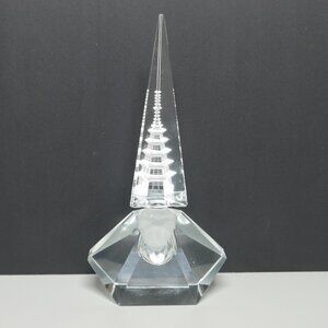 8 3/4 Inch Hoya 3D Pagoda Stopper Crystal Scent Bottle Vintage Japan PLEASE READ